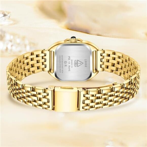 Small Square Gold Watch Roman Numerals for Women main image 5
